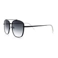 thumbnail image 6 of Mens Classic Double Bridge Rectangular Metal Rim Mobster Sunglasses Black - Smoke, 6 of 7