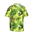 thumbnail image 2 of Haiem Kiwi and Avocado Printed Hawaiian Shirt for Men - Men’s Casual Beach Summer Shirts - Stretch Fabric with Modern Fit-Large, 2 of 9