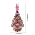 thumbnail image 3 of Lksixu Easter Bunny Tree Figurine, Easter Decorations, 6.3 Inch Resin Rabbit Tree with Colorful LED Light Bulbs, Battery Operated Handcrafted Light Up Tabletop Ornaments for Desk Shelf Cabinet, 3 of 7