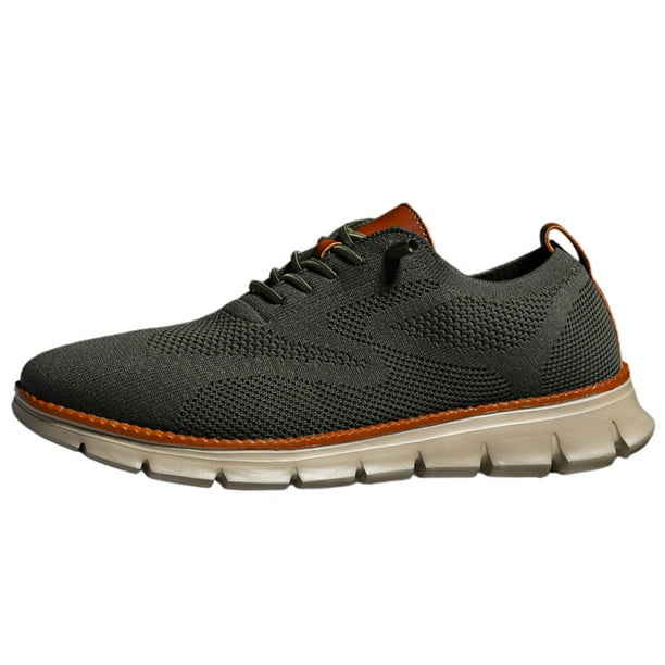 Deporte Planas Informales para Hombre Zapatos Punto Con Cordones Sólidos Cómodos Al Aire Libre