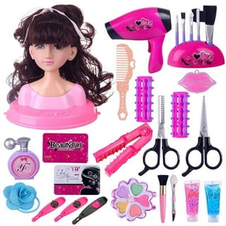 Kids Dolls Styling Head Makeup Comb Hair Toy Doll Set Pretend Play Princess  Dressing Play Toys For Little Girls Makeup Learning Ideal Present