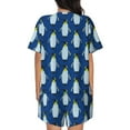 thumbnail image 6 of Fotbe Beautiful King Penguin Pattern Print Pajama Set for Women 2 Piece Loungewear Short Sleeve Tops and Shorts Set Soft Sleepwear-Large, 6 of 7