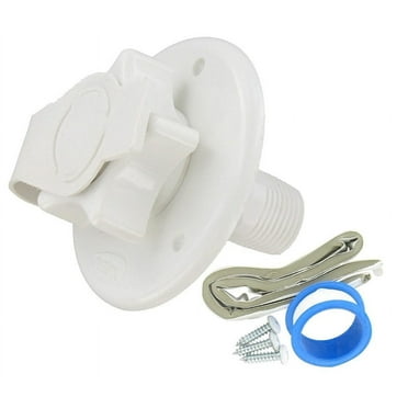Valterra A01-0168VP Flush-Mount Water Inlet - MPT, 2-3/4" Flange, White