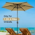 thumbnail image 4 of Abba Patio 7.5ft Lyon Outdoor Patio Umbrella Cover Replacement w/ 6 Sturdy Ribs, Brown, 4 of 7