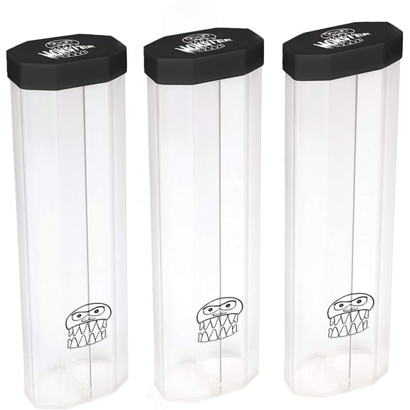 Monster Dual Game Mat Tube, Value 3 Pack - Monster Protectors Prism-Shaped Mat Case Holds Two Playmats at Once