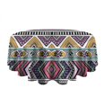 thumbnail image 5 of Colorful Geometric Triangle Diamond Pattern Round Tablecloth 60"x60",Wrinkle Wipeable Table Cloth for Kitchen Dining Room Picnic Patio Party, 5 of 6