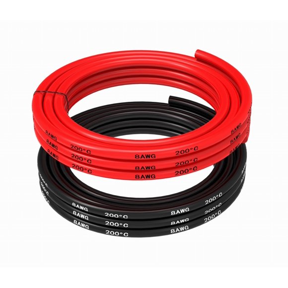 Cable de silicona TUOFENG 8 AWG de 3 m, rojo y negro