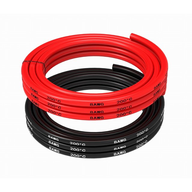 Cable de silicona TUOFENG 8 AWG de 3 m, rojo y negro