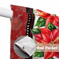 thumbnail image 4 of Red Poinsettia Christmas Swag Curtains for Kitchen/Bedroom/Living Room, Xmas Floral Winter Botanical Scalloped Curtains 63 Inch Long, Window Swag Topper Curtains Valances 2 Panels Set 36"x63", 4 of 8