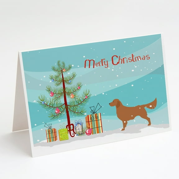 Golden Retriever Merry Christmas Tree Greeting Cards and Envelopes Pack of 8