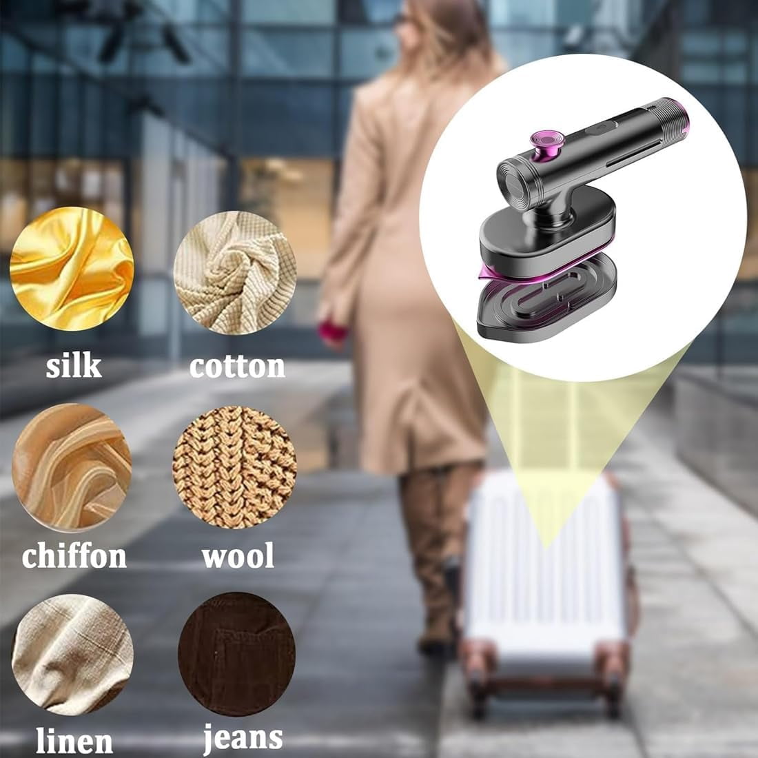 Mini Steam Iron for Clothes, 2 in 1 Handheld Steamer & Iron, Portable Travel Garment Steamer, 15 Seconds Fast Heat Up, Quick Wrinkle Remover for Home, Travel & Dormitory (Gray)