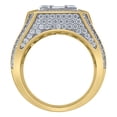thumbnail image 3 of Auriga 925 Sterling Silver Yellow-Tone Round Baguette Cubic-Zirconia Ring Size 9 for Men, 3 of 6