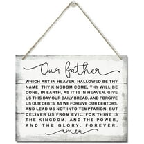 Zomyto Religious Inspirational Sign, Our Father Lord's Prayer, Wood Signs, Hanging Bible Verse Printed Wall Plaque Wood Signs, Christian Sign 10x8 inch