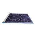 thumbnail image 2 of Ahgly Company Machine Washable Indoor Square Persian Blue Traditional Area Rugs, 8' Square, 2 of 4