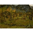 thumbnail image 2 of Gerhard Munthe 24x18 Gold Ornate Framed and Double Matted Museum Art Print Titled - Autumn Landscape, Oylo (1879), 2 of 4