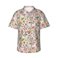 thumbnail image 2 of Picia Bunny Floral Gentle Cotton Regular Fit Short Sleeve Casual Hawaiian Shirt for Men-3X-Large, 2 of 8