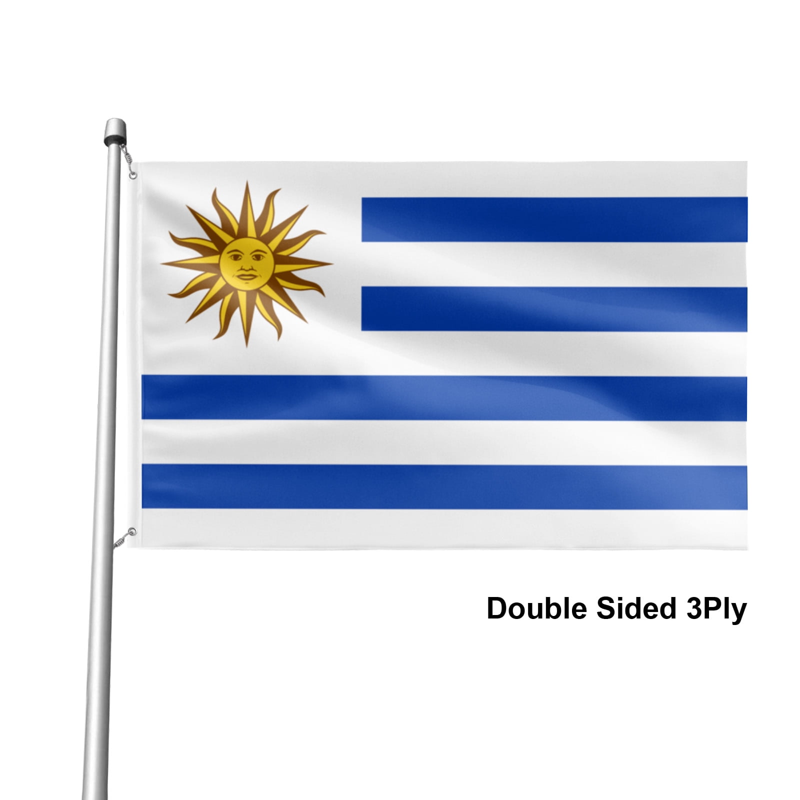 Livetty Double Sided 3 layers Flags 4x6 Ft Uruguay Flags Banner for Yard Decoration Garden Display For World Soccer Play