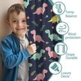 thumbnail image 3 of Dark Blue Colorful Dinosaur and Flower Insulated Teens Curtains Set Of 2, Bedroom Essentials, Toddler Room Decor 42"x84", 3 of 5