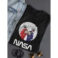 thumbnail image 3 of NASA Nasa Astronaut Duo Over Moon Shaped T-Shirt Women -NASA Designs, Female Medium, 3 of 4
