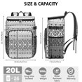 thumbnail image 5 of Plaid Stripes Symmetrical Cooler Backpack - 20L Insulated Leakproof Bag, Rustic Style Nordic, 5 of 5