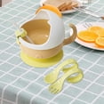 thumbnail image 1 of Tazón de succión,Cuenco con ventosa,recipiente para comida,cuchara,cuenco para bebés,Juego de platos aislantes para alimentación de bebé,Juego de cuchara y tazón aislante de acero amarillo, 1 of 10