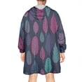 thumbnail image 2 of Wearable Oversized Blanket,Multicolor Feather Pattern Wearable Blanket Hoodie for Adults,Cozy Hooded Blankets with Super Pockets,Super Warm Fuzzy Pullover for Women & Men, 2 of 6