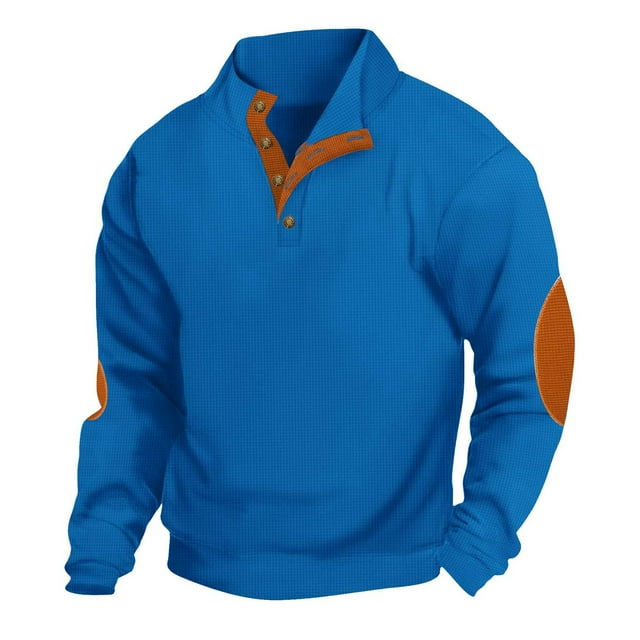 pstuiky Camisas casuales de manga larga para hombre, Suéter de manga larga para hombre, informal, de color liso, sin capucha, tejido que mantiene el calor en la cabeza. Tops casuales para hombres s