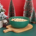 thumbnail image 6 of Mainstays 38 Ounce Round Plastic Etched Holly Bowl, Green, 6 of 6