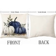 thumbnail image 3 of Blue Pumpkin Pillow Covers 16x16 Inch Set of 4 Hello Pumpkin Indoor Outdoor Decorative Throw Pillow Cover Farmhouse Autumn Pillow Case Thanksgiving Harvest Bedroom Sofa Cushion Couch Decor, 3 of 6