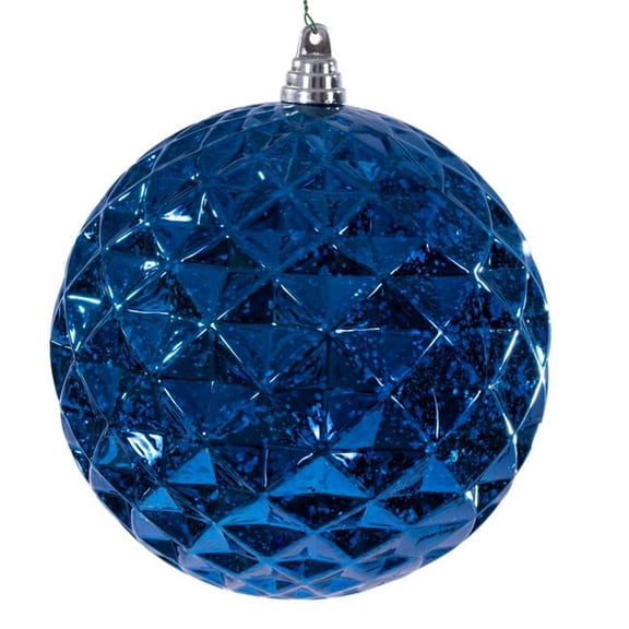 Vickerman MC240531 8 in. Midnight Blue Diamond Mercury Ornament