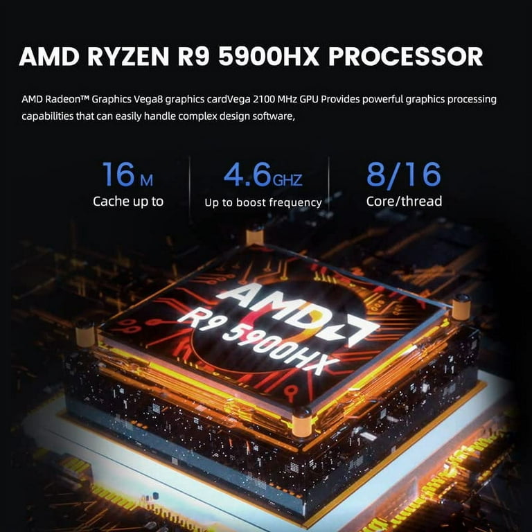 KingnovyPC Mini PC AMD Ryzen 3 5400U Windows 10 Home, 64GB DDR4 RAM 2TB  PCIe NVME SSD Mini Desktop Computer, HDMI/DP/Type-C Output,2*RJ45 Gigabit  Ethernet 