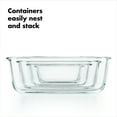 thumbnail image 5 of OXO Smart Seal 3.5-Cup Rectangle Glass Food Storage Container, Teal, 5 of 9