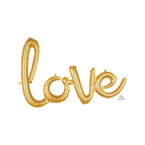 Love Gold Anniversary Wedding Party Decoration 31" Air Fill Shaped Mylar Balloon