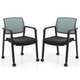 thumbnail image 1 of Costway Conference Chairs Set of 2 Stackable Office Guest Mesh Chair Waiting Room Wheels, 1 of 8
