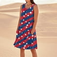 thumbnail image 2 of T Shirt Dresses For Women 2025, American Flag Casual Tank Sundress With Pockets 4Th Of July Boho Beach Tshirt Dresses Blouses Long Sleeve Midi Dress 2025 Party Dresses Denim (L, Dark Blue) ZMTing, 2 of 5