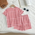 thumbnail image 6 of Grblisyd Girls Summer Outfits Size10-12 Casual Plaid Cute Short Sets Loose Short Sleeve T Shirts Top and Shorts Athletic Clothes Red 7-8Y, 6 of 6
