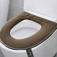 thumbnail image 4 of Adhesivo para la tapa de la tapa del asiento del váter de invierno | Anillo de asiento de inodoro de felpa suave de forro polar | Encaja en inodoros pequeños | Antideslizante, lavable, reutilizable, 4 of 6