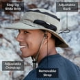 thumbnail image 3 of JAN & JUL Foldable Sun-Hats for Summer with UV Protection, Adjustable Strap (Jasper: Army Green, L), 3 of 6