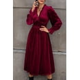 thumbnail image 5 of Women's Smocked Lantern Sleeve Midi Dress 95% Polyester 5% Elastane Sheer Bodice and Stretch for Everyday Wear, 5 of 6