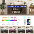 thumbnail image 4 of ANPOO Farmhouse TV Stand for 80 inch TVs, Rustic Entertainment Center TV Cabinet Stands with Power Outlets and LED lights, 4 of 8