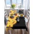 thumbnail image 3 of Sunflowers Rectangle Tablecloth, Yellow Summer Botanical Elegant Pastoral Waterproof & StainResistant Tablecloth, Washable Oil-proof Table Cover for Dining/Party/Wedding/Camping/Buffet 52x70 In, 3 of 9