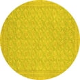 thumbnail image 1 of Ahgly Company Indoor Round Oriental Yellow Modern Area Rugs, 5' Round, 1 of 4