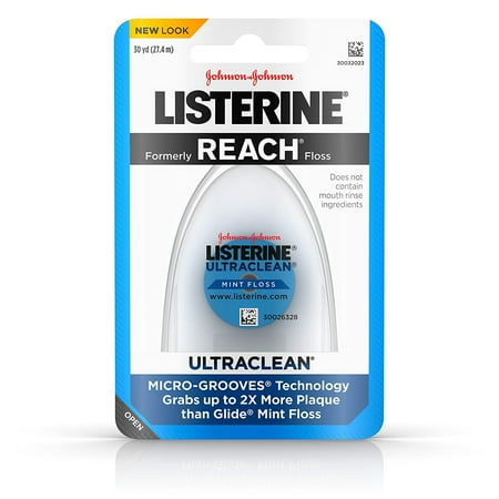 Listerine Ultraclean Mint Dental Floss Oral Care 30 Yards 1 Ea 3 Pack