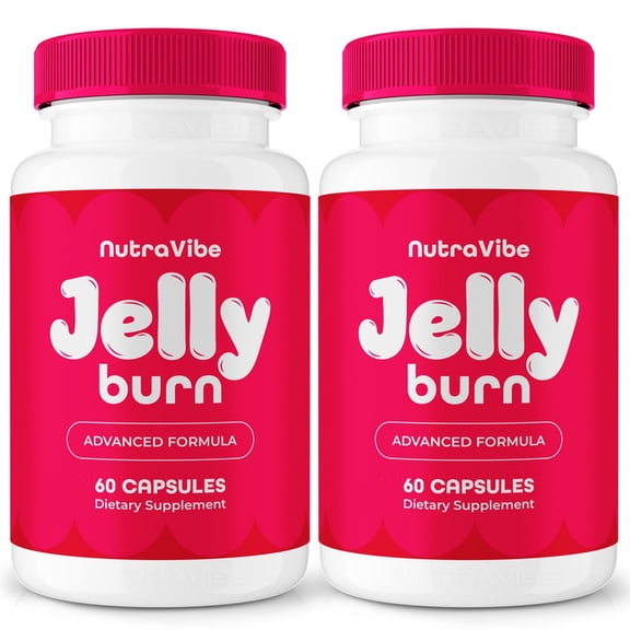 (2 Pack) Jelly Burn – Natural Daily Pill Formula Designed to align with Fitness Goals, Support active Lifestyle & Body Balance | Just 2 Easy-to-Swallow Pills Daily (120 Capsules)
