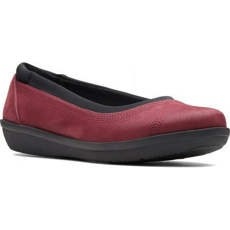 Clarks Ayla Low Ballet Flat Women Adult shoe size 7.5 Casual 26137783 Burgundy Walmart