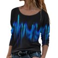 thumbnail image 1 of T-shirts à Manches Longues Col Rond pour Femmes Hauts Tunique Imprimée Florale Tendance Hauts Décontractés Amples Confortables Chandails en Molleton Blouses, 1 of 5