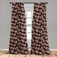 thumbnail image 5 of Ambesonne Japanese Curtains, Soft Pink Cherry Bloom, Pair of 28"x84", Brown Pale Pink, 5 of 5