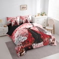 thumbnail image 3 of Homewish Black Red Dress Twin Bedding Sets 7-Piece, Romantic Eiffel Tower Bedding Comforter Set, Watercolor Fashion Reversible Sheet Sets, Super Cozy Room Decor, 3 of 7