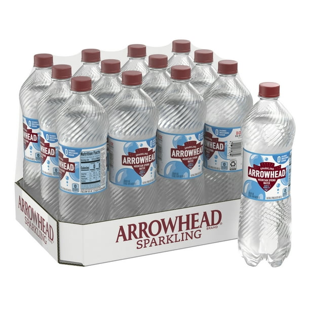 Arrowhead Sparkling Water, Simply Bubbles, 33.8 oz. Bottles (Pack of 12)