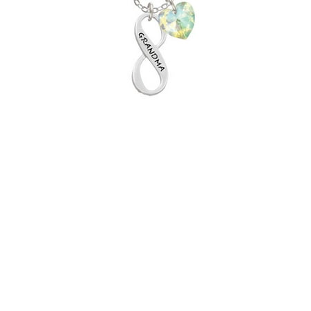 - Grandma Infinity Sign - Clear AB Crystal Heart Sophia Necklace, 18